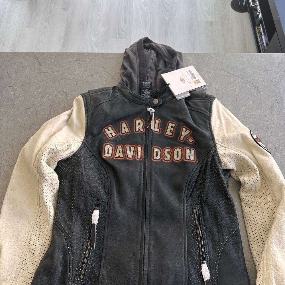 Harley-Davidson Black and White Leather Jacket